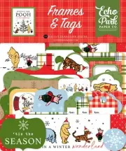 Echo Park Paper WINNIE THE POOH CHRISTMAS Frames & Tags Die Cut Cardstock Pieces