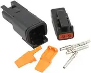 Aeroflow Weathertight Dtm 2 Pin Black Connector Kit Deutsch Dtm Styl - AF49-9102