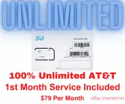 AT&T UNLIMITED Data Wi-Fi Internet for Home & RV Hotspot 4G LTE & 5G SIM $79 mth