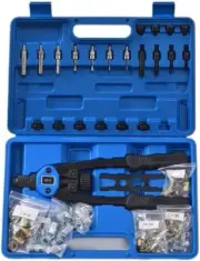 Rivet Nut Tool Set 13” Rivnut Tool Kit with 11 Metric and SAE Mandrels 150Pcs