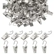100 Pcs Silver String Light Hanging Clips Curtain Hooks Party Decoration Hanger