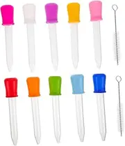 10pcs Kids Painting Tools Set 5ml Silicone Eye Droppers with Measuring Cleaning Brush for Art Projects