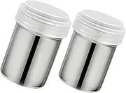 2-Pack Stainless Steel Sugar Shaker Duster Fine Mesh Cocoa Flour Dispenser for Baking Easy Open Lid Kitchen Tool