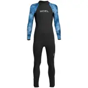 XCEL Youth 4/3 AXIS Back-Zip Wetsuit - Blue Tie Dye - Size 8 - NWT