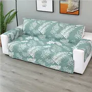 2 Seater Sofa Cover Quilted Couch Covers Lounge Pet Protector Slipcovers Light Green Leaves