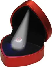 LED Red Ring Box for Proposal, Wedding, Red LED Ring Box(Heart Shape)