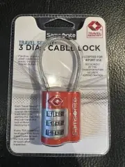 Samsonite 3 Dial Combination Cable Lock, Travel Sentry - Orange 91956-1491