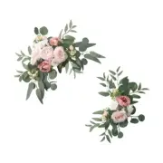 2Pcs Wedding Arch Flowers Backdrop Decor Arrangements Decorative Hanging Garland