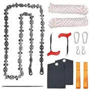 53 Inch High Reach Tree Limb Hand Rope Saw 68 Sharp Teeth Blades On Both Sides