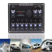 10 Gang Switch Panel Marine Boat 12V-24V LED Rocker Control Panel USB ChargerHNX