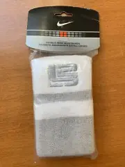 Mens Nike Lebron James L23 Double Wide Wristbands Silver White Vintage