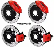 WILWOOD Complete DISC BRAKE KIT,MINI-COOPER,13"/11.75" ROTORS,RED CALIPERS