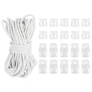 16 Yard Cord & Single Hole Lock & Double Hole Lock, White 21 Pack