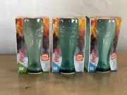 Hungry Jacks Coke Glasses 2019 - Ice Meets Flame Blue & Green x3 BNIB