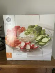 Frosted Glass 3 Piece Libbey Serving Set