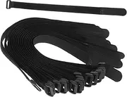 25pcs Adjustable Straps Black Reusable Straps for Organizer Storage Nylon Cargo Binding Belt Sports Yoga Strap