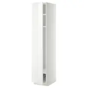 METOD high cabinet w shelves/wire basket, white/Ringhult white, 40x60x200 cm