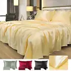 Satin Sheet Set 4 Pcs Polyester Smooth Soft Luxury Bedding Set