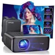 [Auto Focus/4K Support] Projector with WiFi 6 and Bluetooth 5.2, 600ANSI
