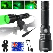 8000LM Green Lamp Scope Mount Gun Light Lamping Hunting Air Rifle Torch+Battery
