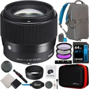 Sigma 56mm F1.4 DC DN Contemporary Lens Kit for Sony E-Mount Cameras + Bundle