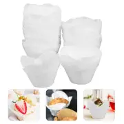100 Pcs Small Cake Anti-Oil Paper Tulip Muffin Cups Baking White Stand