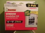 Frost King WIndow Insulation Shrink Kit - 3 pack - 42" x 62" Clear Sheets - NEW