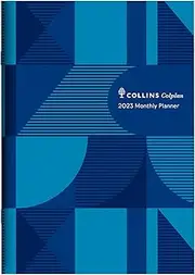 Collins Colplan Month to View Planner 2023 Diary, Size A4, Geo Blue