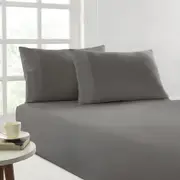 Park Avenue Cotton 175gsm Flannelette Fitted & Pillowcase Bed Set - Silver