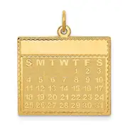 14k Yellow Gold Thursday the First Day Calendar Pendant