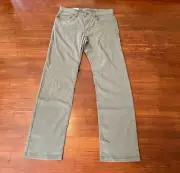 New PrAna Pants Men 32x32 Slim Fit Mud Brion Flat Front Stretch Work Hike Golf