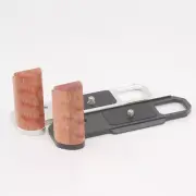 Wood Handle Grip Aluminum Base Plate for Nikon F2 Camera Quick Release Baseplate