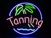Tanning Palm Tree Neon Sign 20"x16" Lamp Bar Light Pub Club Room Wall Decor