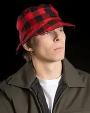 [Dexter] Dexter Men's Workwear Bucket Hat in Black/Red Checkerboard One Size Black/Red Checkerboard