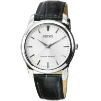 在飛比找momo購物網優惠-【SEIKO 精工】精工石英皮帶男錶-銀(SCXP031)