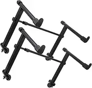 minkissy 2Sets Durable Electric Organ Supporter Keyboard Rising Rack Lightweight and Piano Stand for Professional and Personal Use Compatible with Electronic