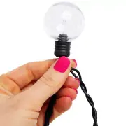 Clear Globe String Lights for Indoor/Outdoor Use lighted length 8 ft 15 bulbs