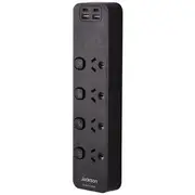 Jackson 4 Outlet Powerboard with 4x USB-A Black