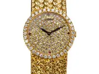 在飛比找Yahoo!奇摩拍賣優惠-Piaget 伯爵原鑲滿天星18K金女用鑽錶
