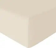 Amazon Basics Microfibre Fitted Sheet, Super King, Beige