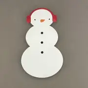 Brand New Crate & Barrel White Snowman Trivet w/ Red Ear Muffs and Carrot Nose