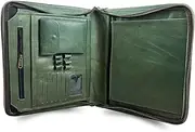 Madosh, Leather Padfolio Binder Document Organizer Office Interview Resume File Folder Travel Zipper Portfolio