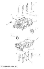 Polaris Crankcase Kit, Genuine OEM Part 2204205, Qty 1