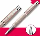 Excellent Parker IM Rollerball Pen Pink Grid Silver Clip Ink F Black Refills