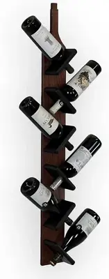 Dakota® Wall Mounted 6 Bottle Wine Rack in Mahogany & Black Finish