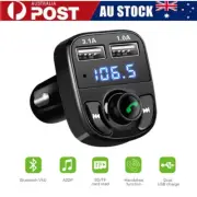 Bluetooth 5.0 Wireless Car kit Handfree LCD FM Transmitter Dual USB Car Charger