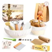 RCP Banneton Bread Proofing Basket Set of 2 with 8 Accessories - 9 Inch Round...