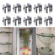 10/20pcs Glass Clamp Bracket Adjustable Shelf Clip Flat Back Mount Holder