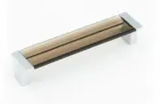 Schaub Positano Polished Chrome & Smoke 128mm (5-1/16in) Acrylic Pull, 316-26 SM