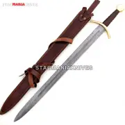 Hand Forged Kingslayer Damascus Steel Battle Ready Medieval Arming Style Sword